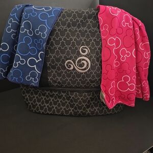 Disney Black Baby Bag or soft side cooler with 2 "coolaroo" Disney cooling towel